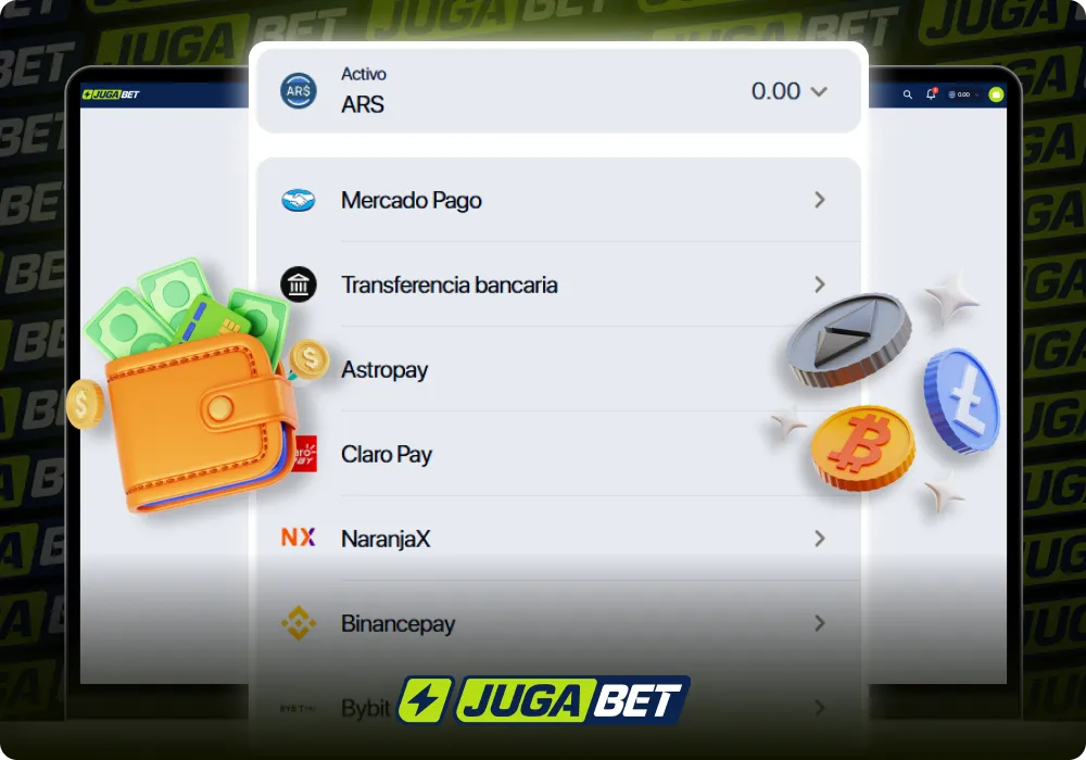 Métodos de Pago de Jugabet Argentina para Depositar y Retirar ARS